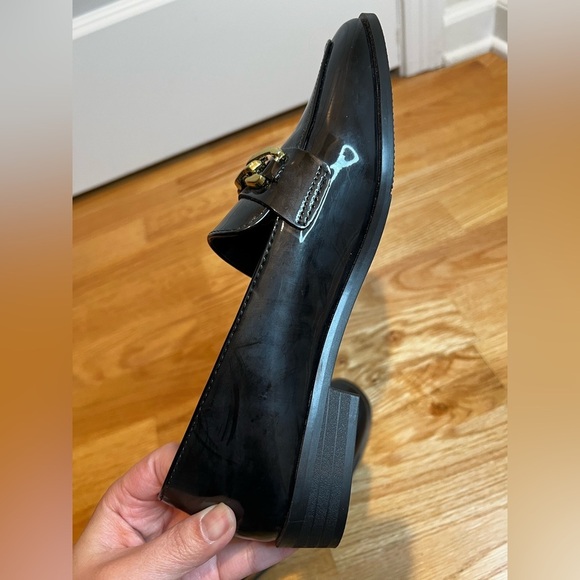 Shein Black and Gold Patent Leather Loafers Size 8 - Picture 4 of 8